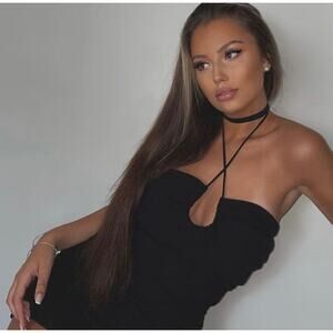 ZARA BLOGGER FAVORITE DRAPED MINI DRESS BLACK